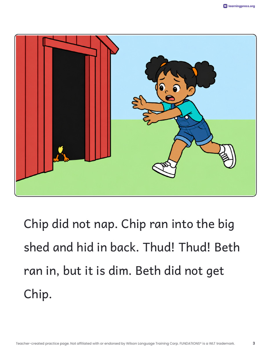 Preview page 4 of Fundations®-Aligned Decodable Reader · Level 1 Unit 3
