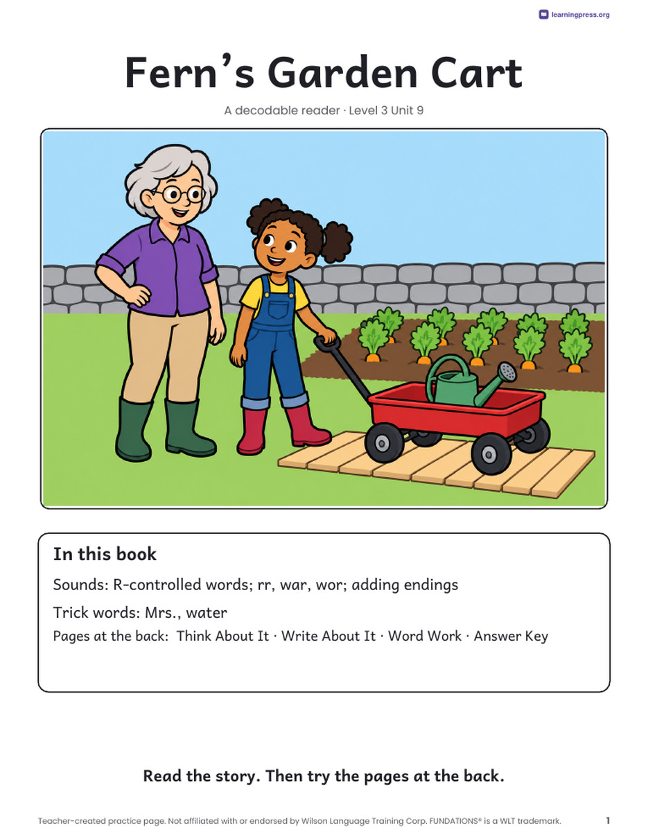 Preview page 2 of Fundations®-Aligned Decodable Reader · Level 3 Unit 9