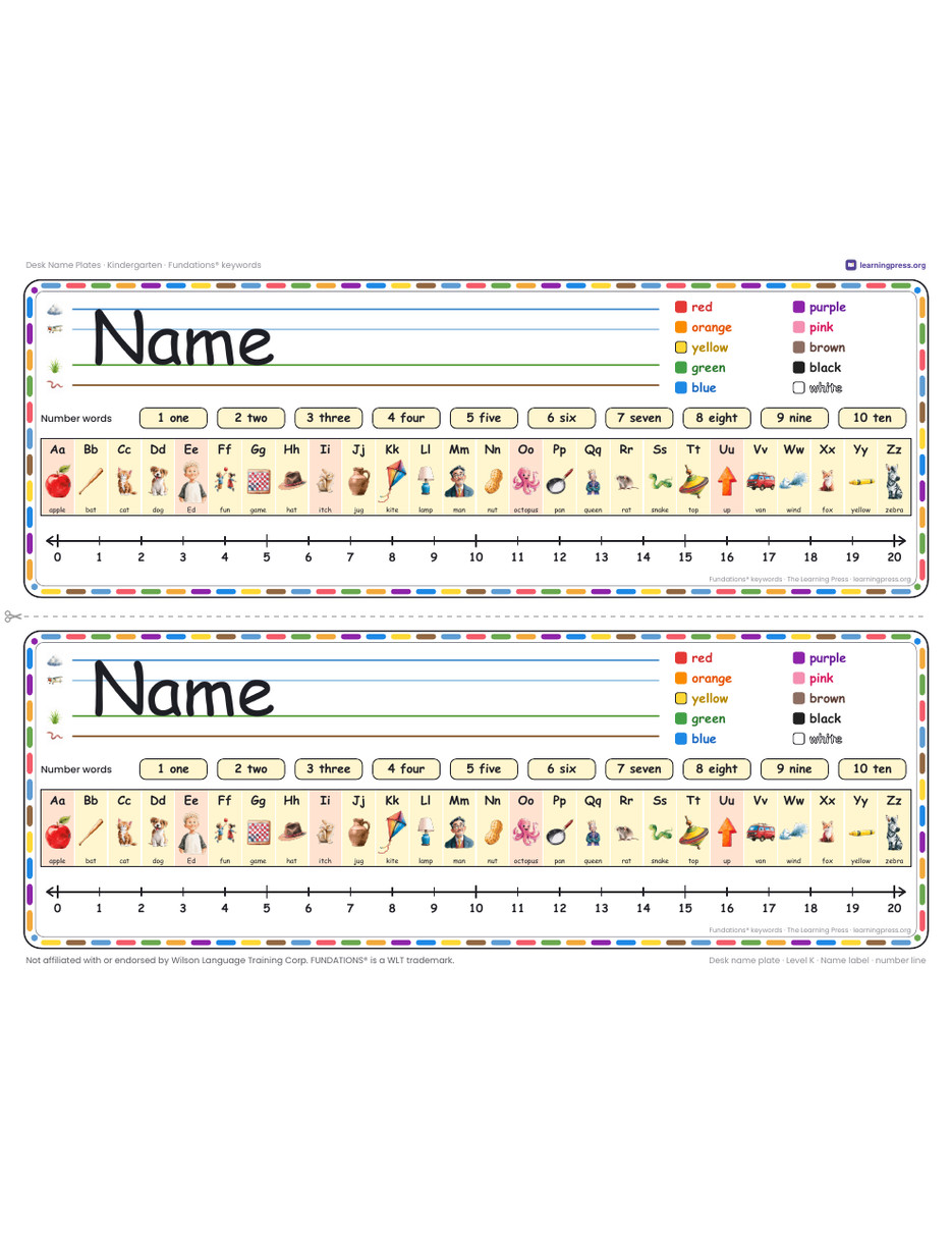 Preview page 2 of Desk Name Plates · Bundle (K–1)