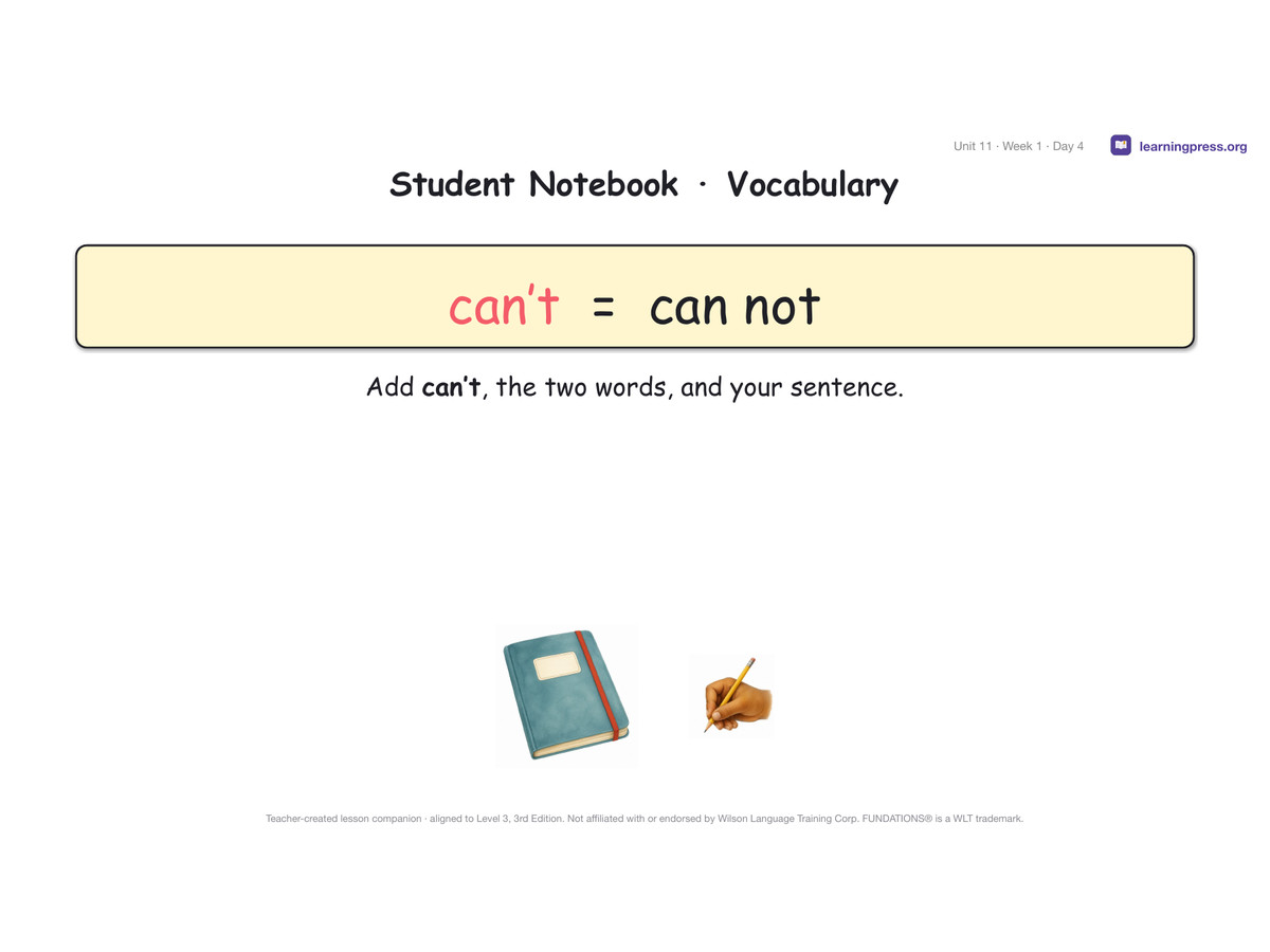 Preview page 2 of Fundations Level 3 Unit 11 Lesson Slides – 3rd Edition Aligned
