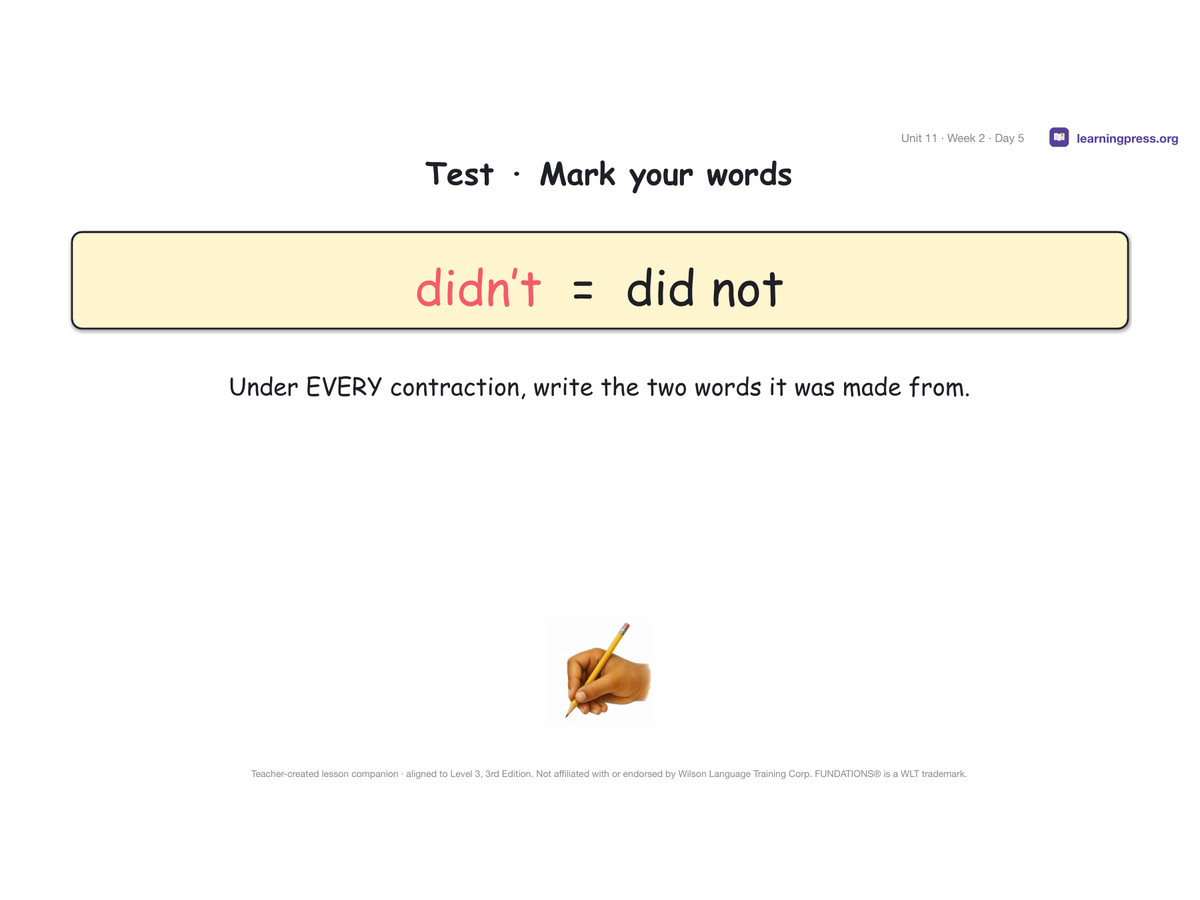 Preview page 4 of Fundations Level 3 Unit 11 Lesson Slides – 3rd Edition Aligned