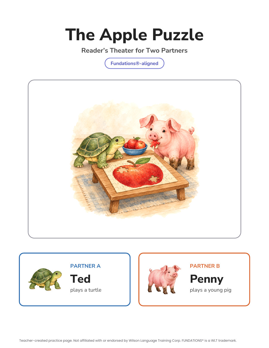 Preview page 1 of Fundations-Aligned Partner Reader's Theater · Level 2 Unit 17