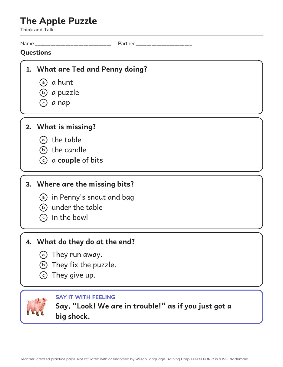 Preview page 3 of Fundations-Aligned Partner Reader's Theater · Level 2 Unit 17