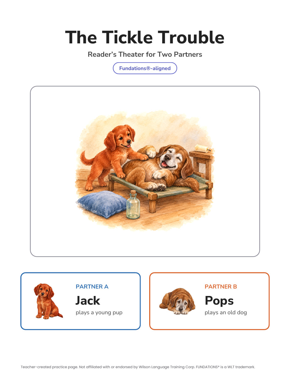 Preview page 4 of Fundations-Aligned Partner Reader's Theater · Level 2 Unit 17