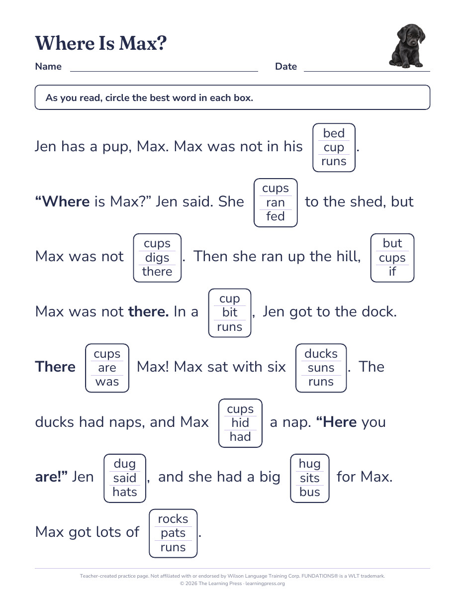 Preview page 3 of Fundations®-Aligned Maze Passages · Level 1 Unit 6