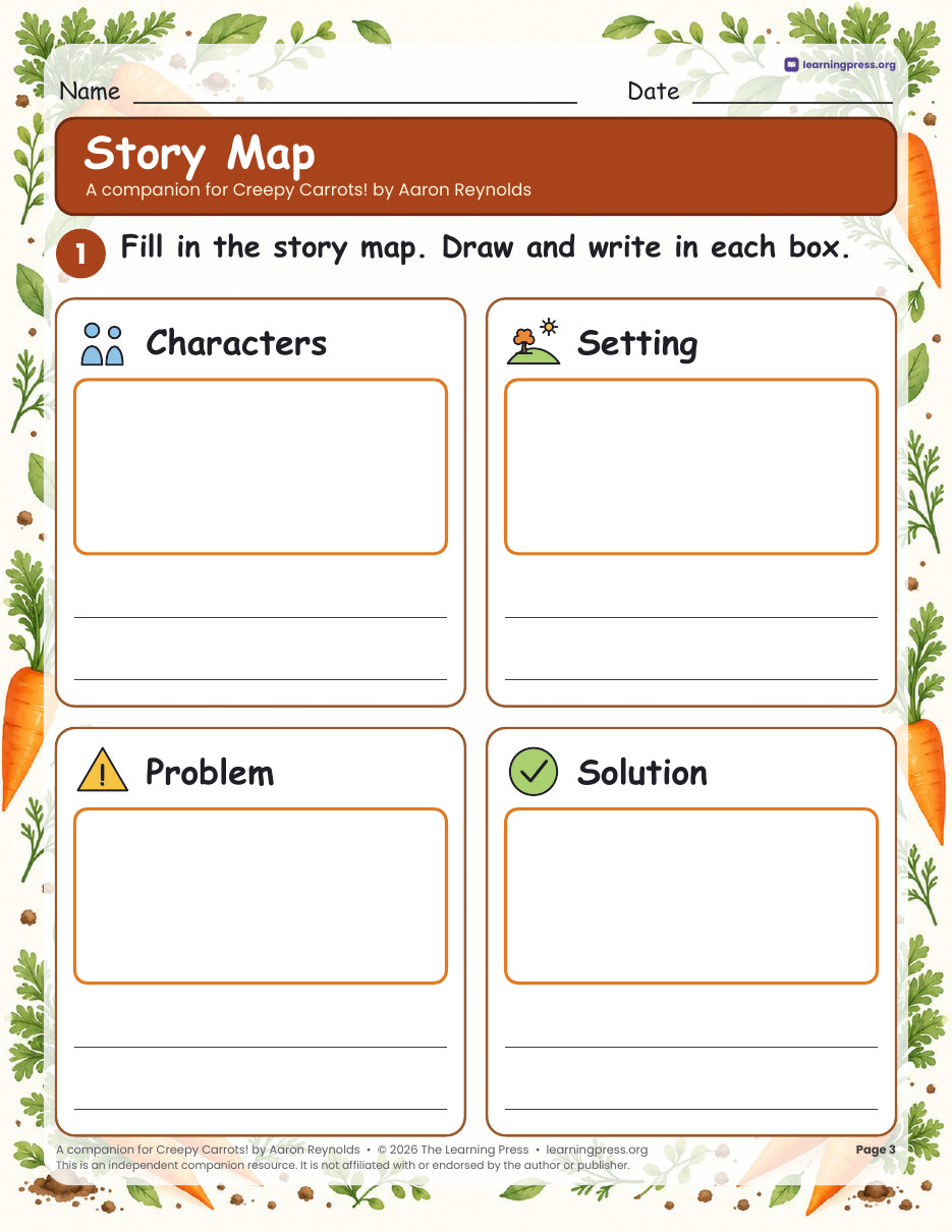 Preview page 1 of Creepy Carrots Book Companion · Halloween Read-Aloud Activities