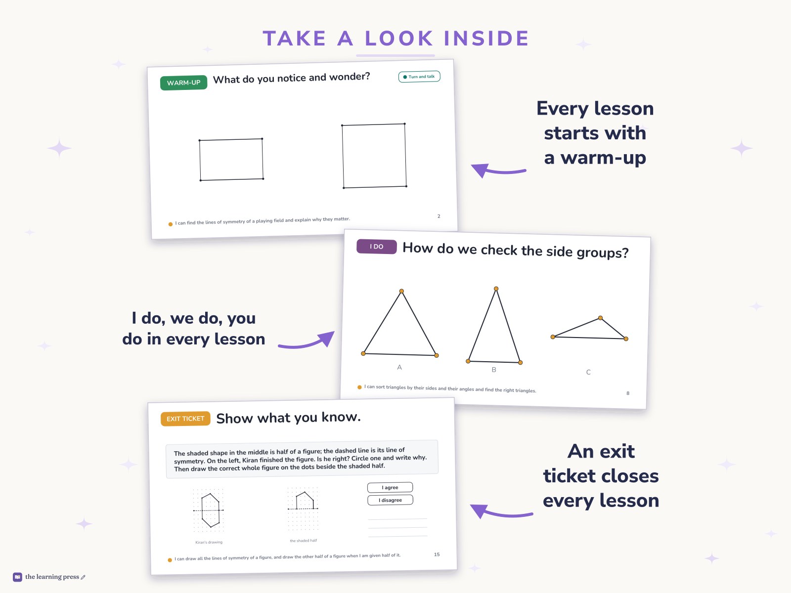 Preview page 2 of Illustrative Math (IM®) Aligned 4th Grade Unit 8 Bundle: Properties of Two-dimensional Shapes