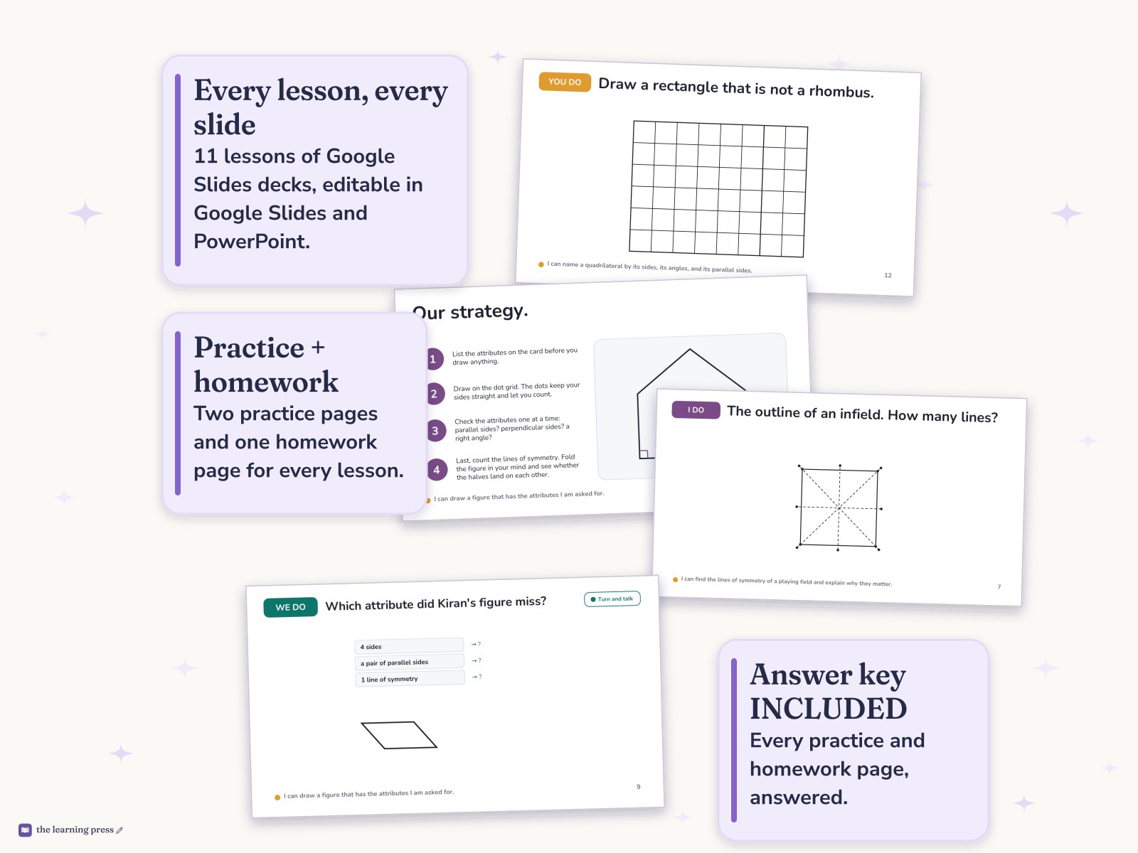 Preview page 4 of Illustrative Math (IM®) Aligned 4th Grade Unit 8 Bundle: Properties of Two-dimensional Shapes
