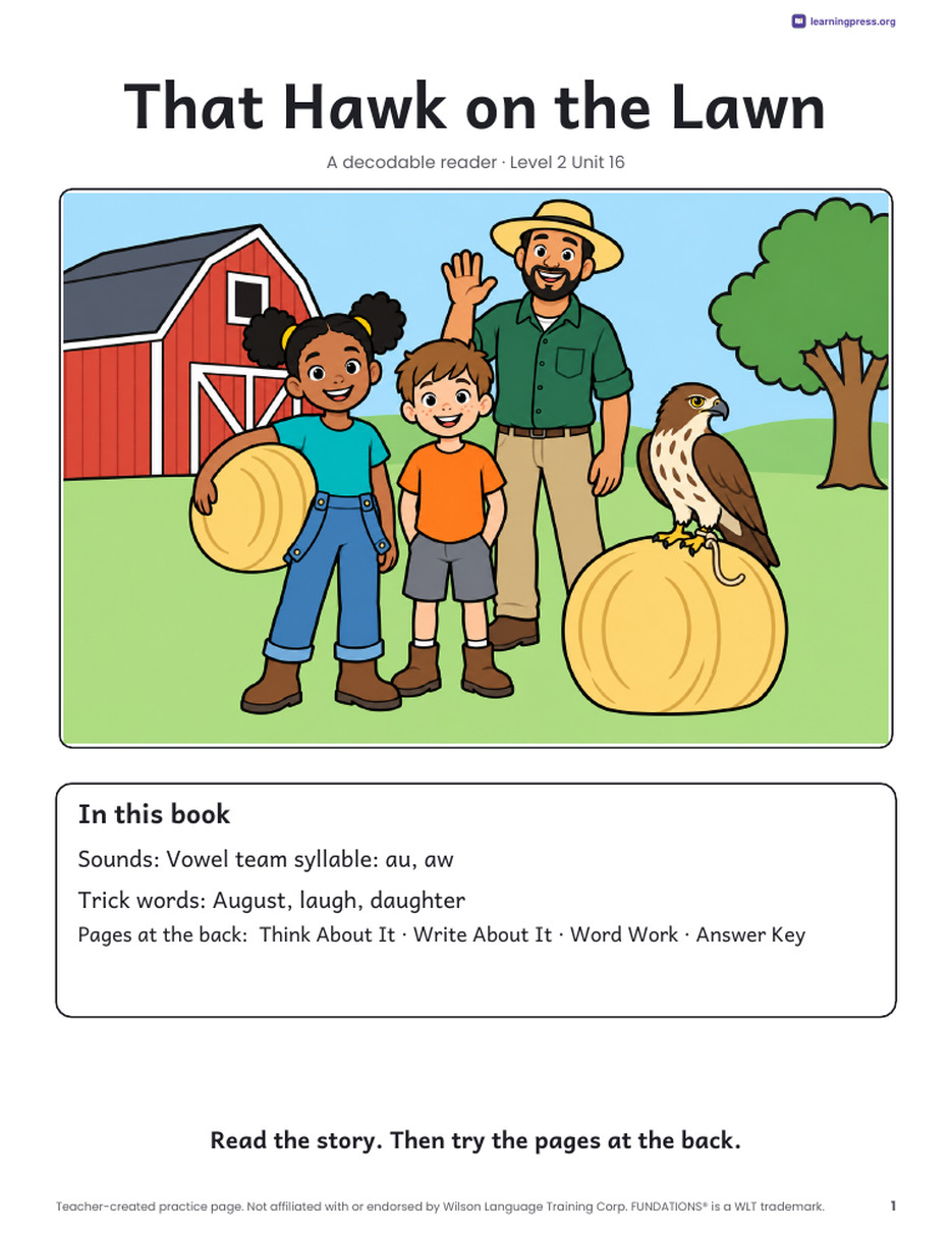 Preview page 2 of Fundations®-Aligned Decodable Reader · Level 2 Unit 16