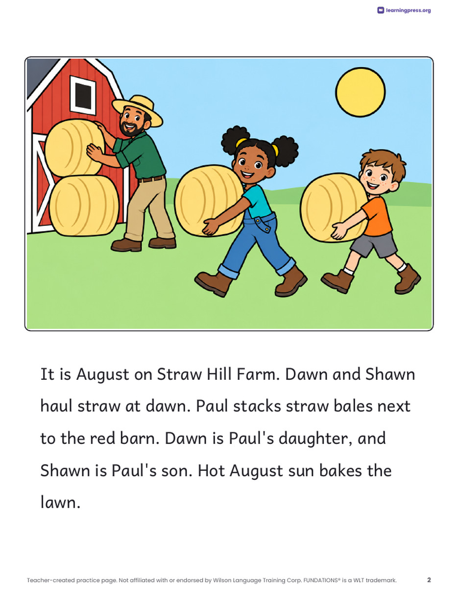 Preview page 3 of Fundations®-Aligned Decodable Reader · Level 2 Unit 16