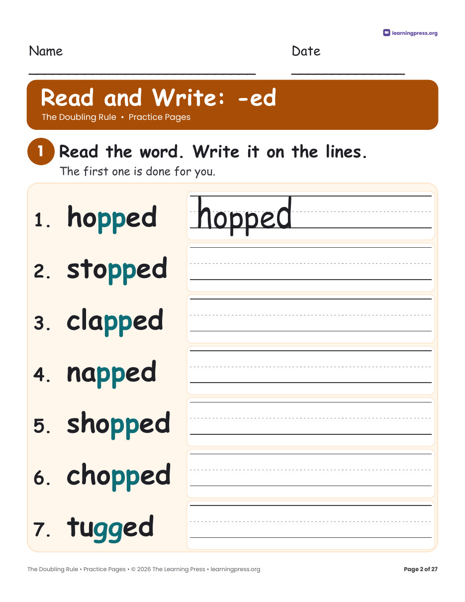 Preview page 2 of Phonics Rule Packs Bundle · Doubling Rule, ck or k, all oll ull