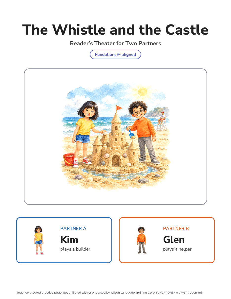 Preview page 1 of Fundations-Aligned Partner Reader's Theater · Level 3 Unit 8
