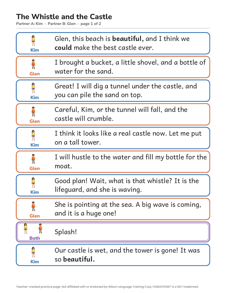 Preview page 2 of Fundations-Aligned Partner Reader's Theater · Level 3 Unit 8
