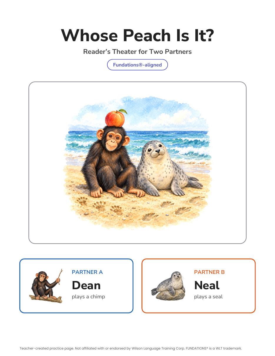 Preview page 1 of Fundations-Aligned Partner Reader's Theater · Level 2 Unit 11