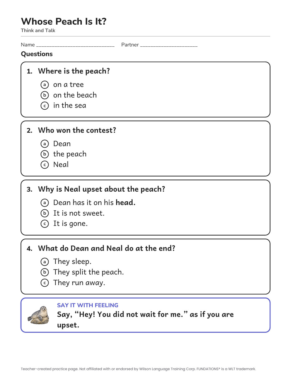 Preview page 3 of Fundations-Aligned Partner Reader's Theater · Level 2 Unit 11