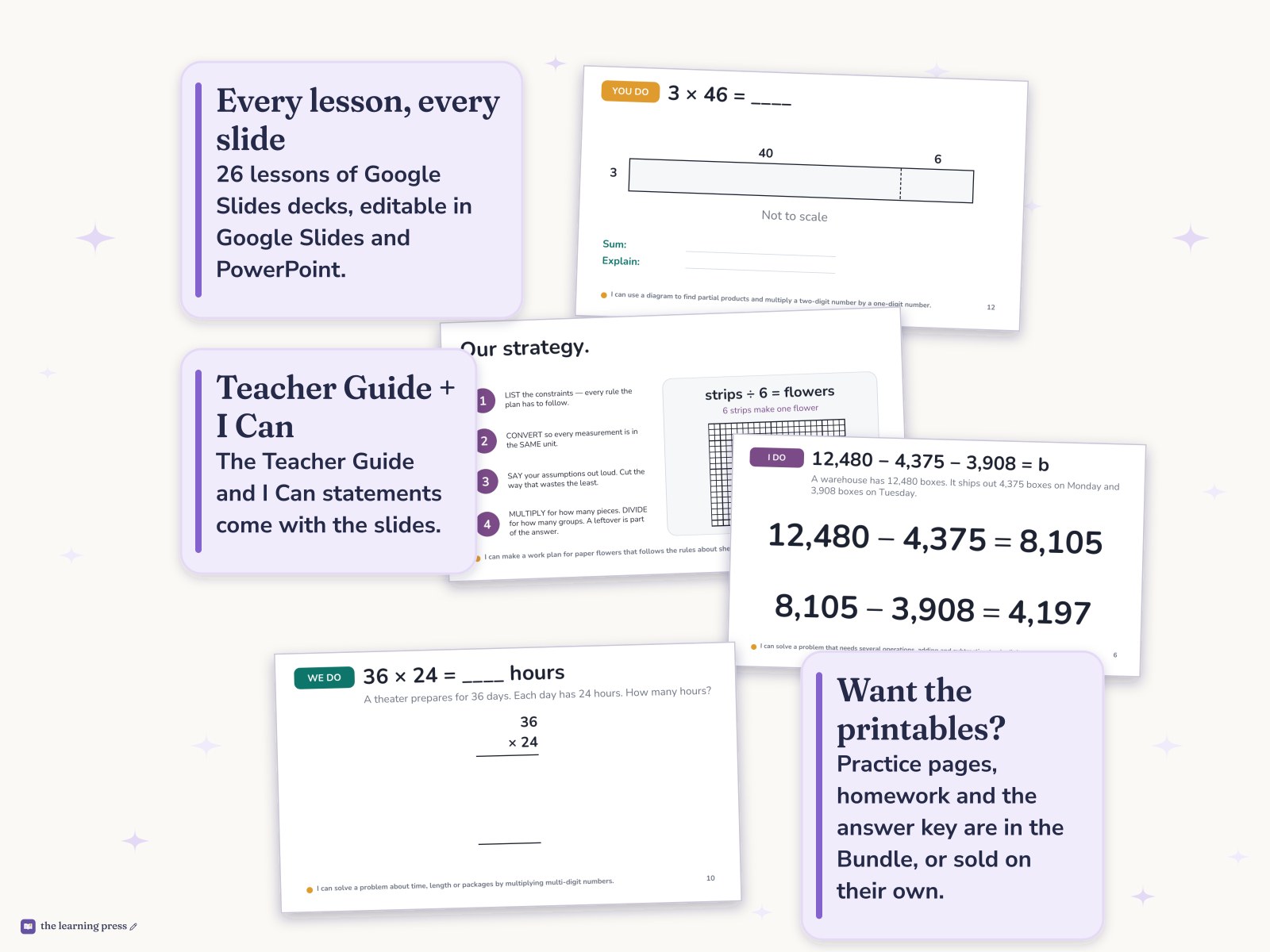 Preview page 4 of Illustrative Math (IM®) Aligned 4th Grade Unit 6 Slides: Multiplying and Dividing Multi-digit Numbers