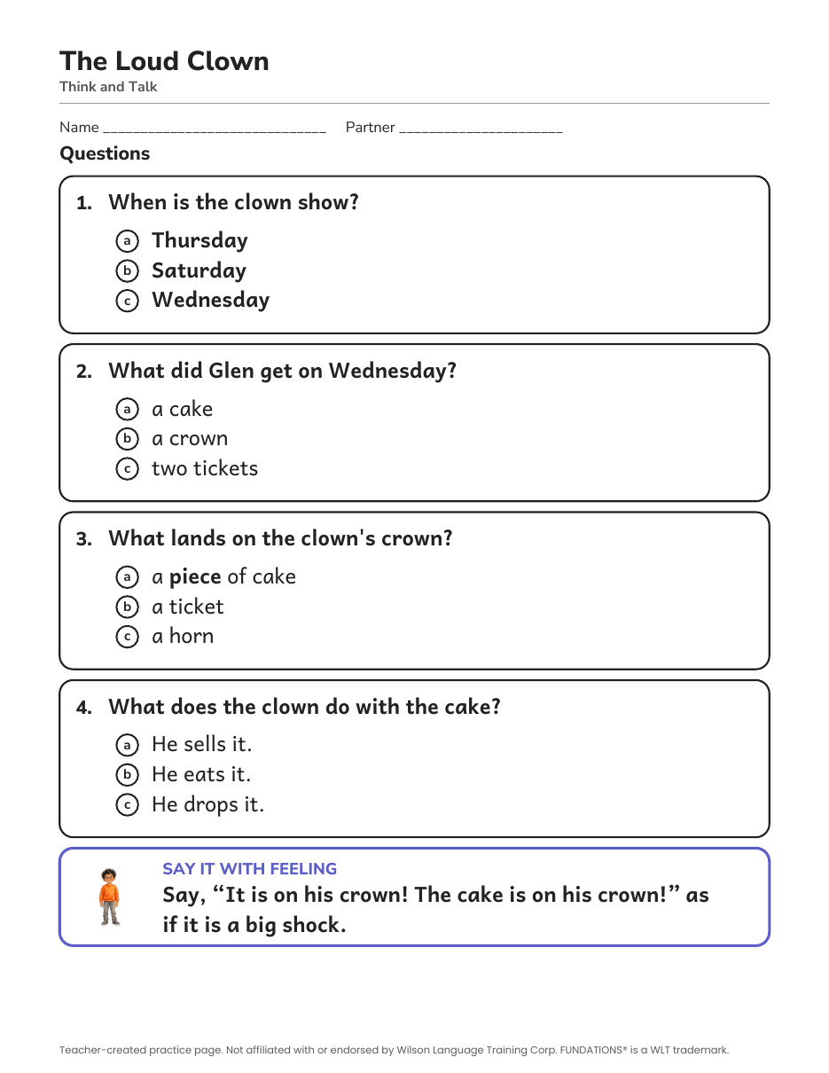 Preview page 3 of Fundations-Aligned Partner Reader's Theater · Level 2 Unit 14