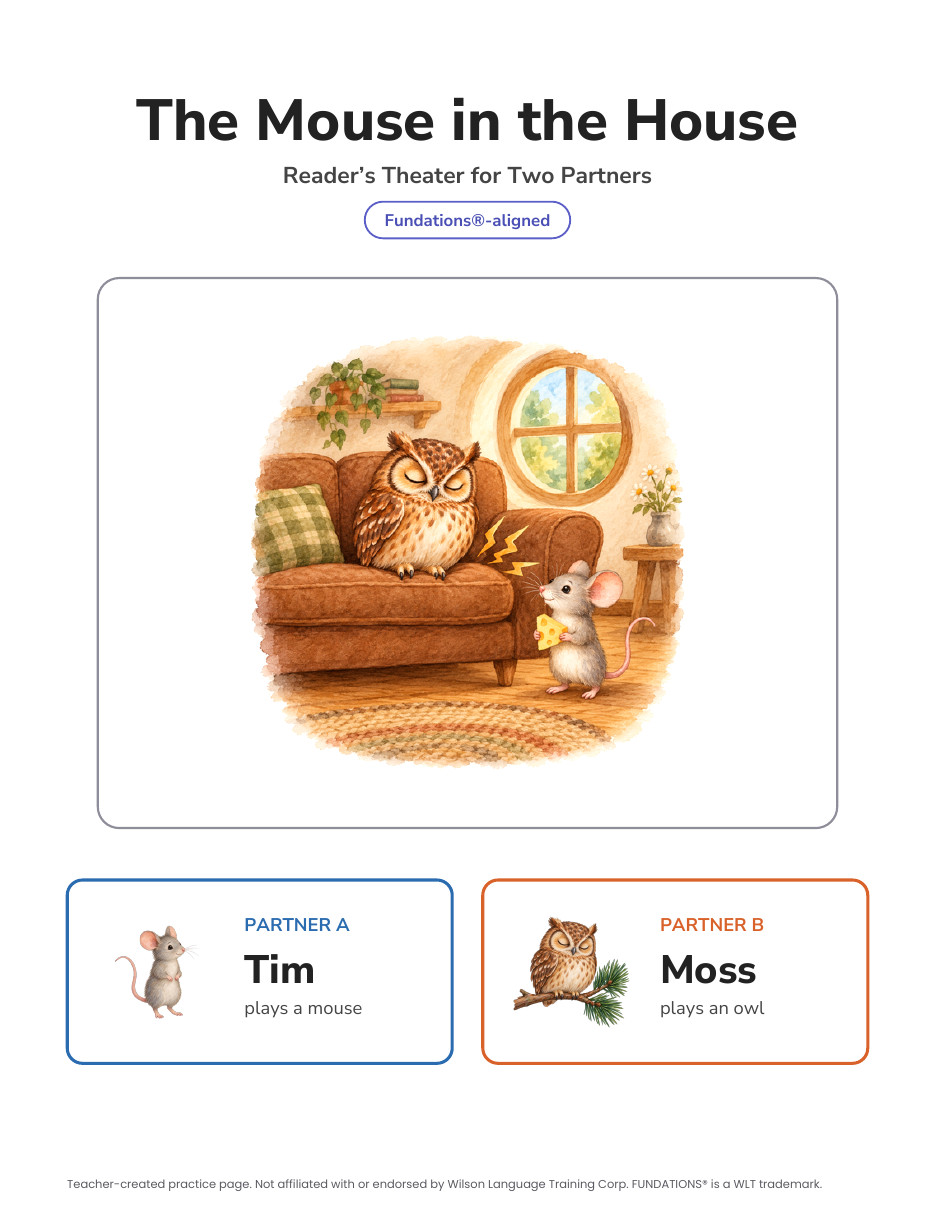 Preview page 4 of Fundations-Aligned Partner Reader's Theater · Level 2 Unit 14