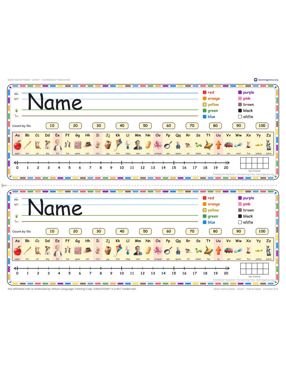 Preview page 2 of Desk Name Plates · Level 1