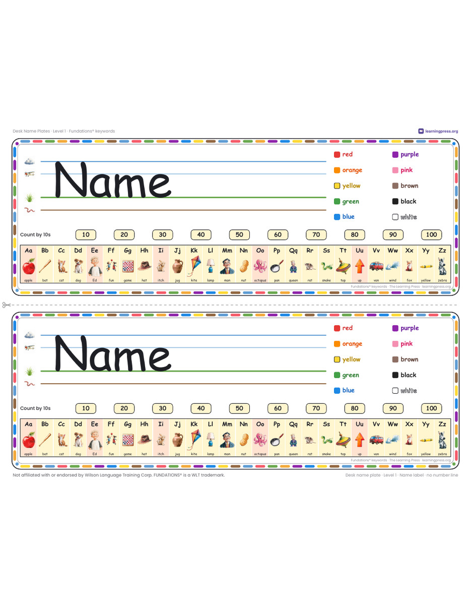 Preview page 4 of Desk Name Plates · Level 1