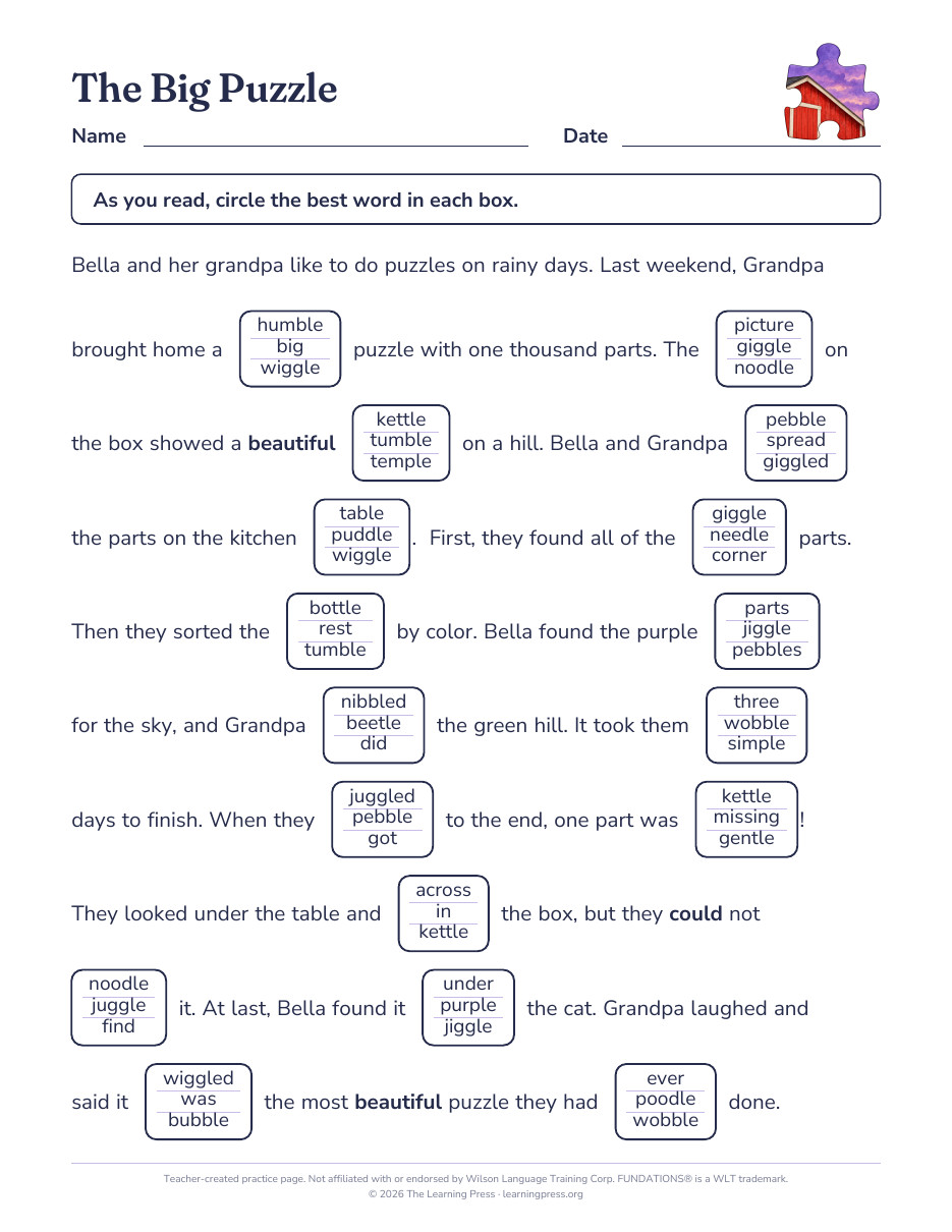 Preview page 1 of Fundations®-Aligned Maze Passages · Level 3 Unit 8
