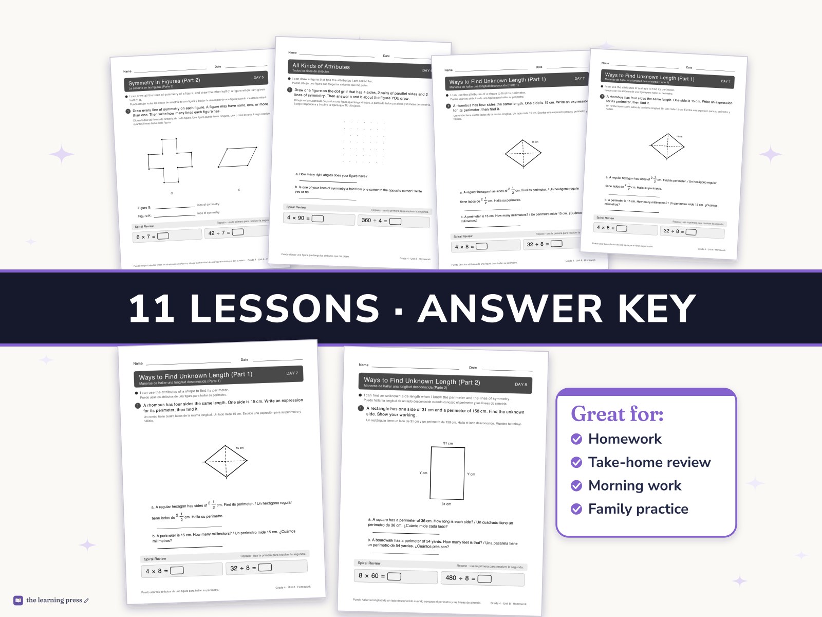 Preview page 3 of Illustrative Math (IM®) Aligned 4th Grade Unit 8 Homework: Properties of Two-dimensional Shapes