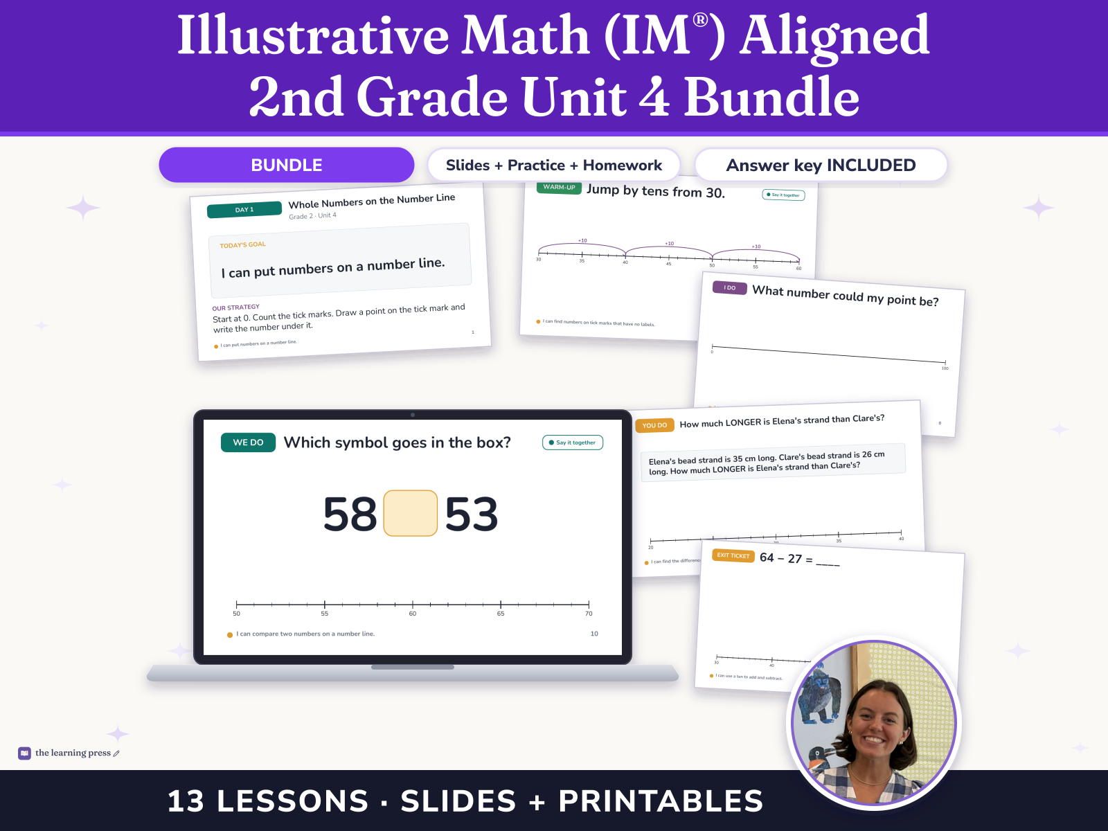 Preview page 1 of Illustrative Math (IM®) Aligned 2nd Grade Unit 4 Bundle: Addition and Subtraction on the Number Line