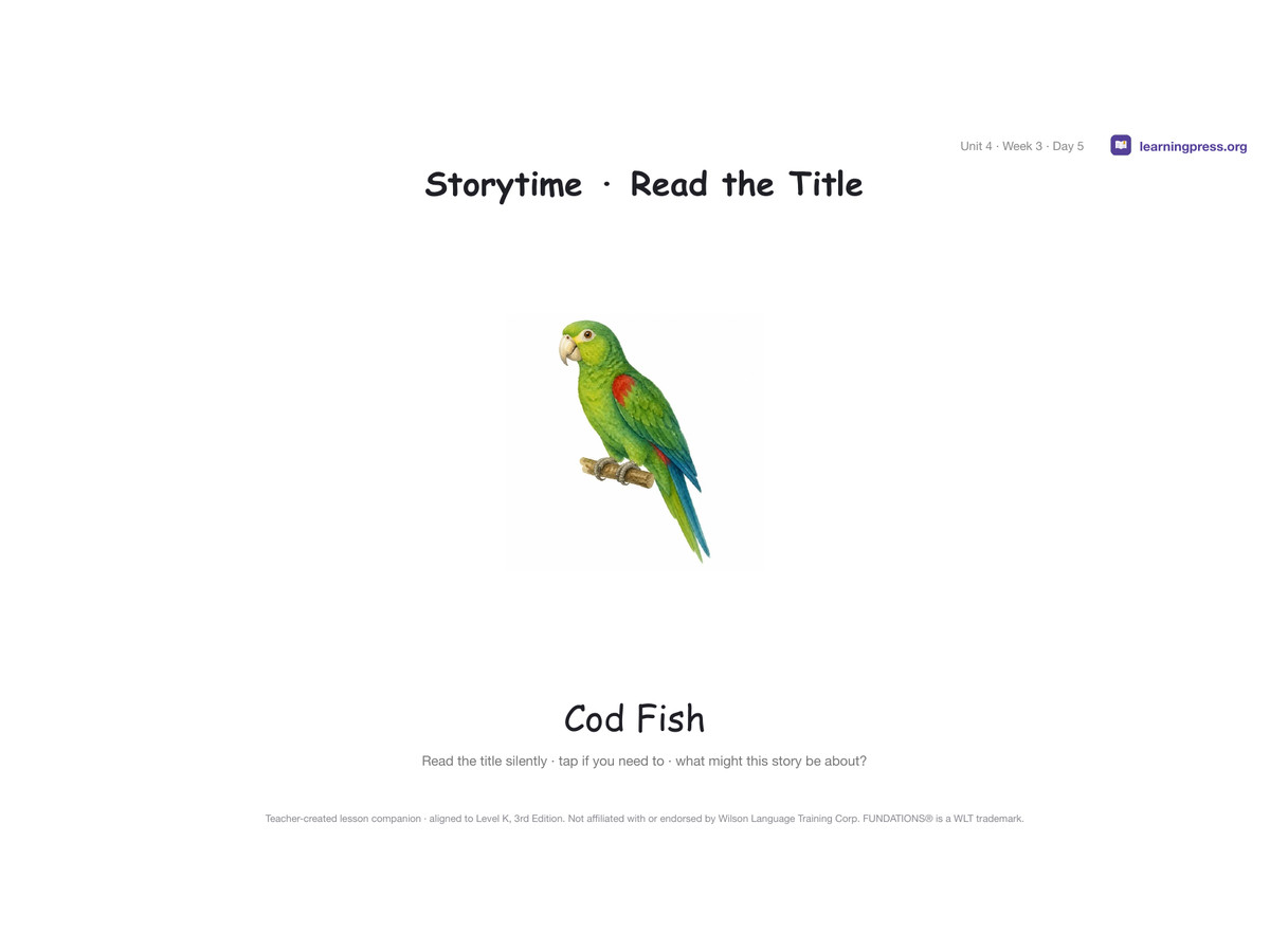 Preview page 3 of Fundations Level K Unit 4 Lesson Slides – 3rd Edition Aligned