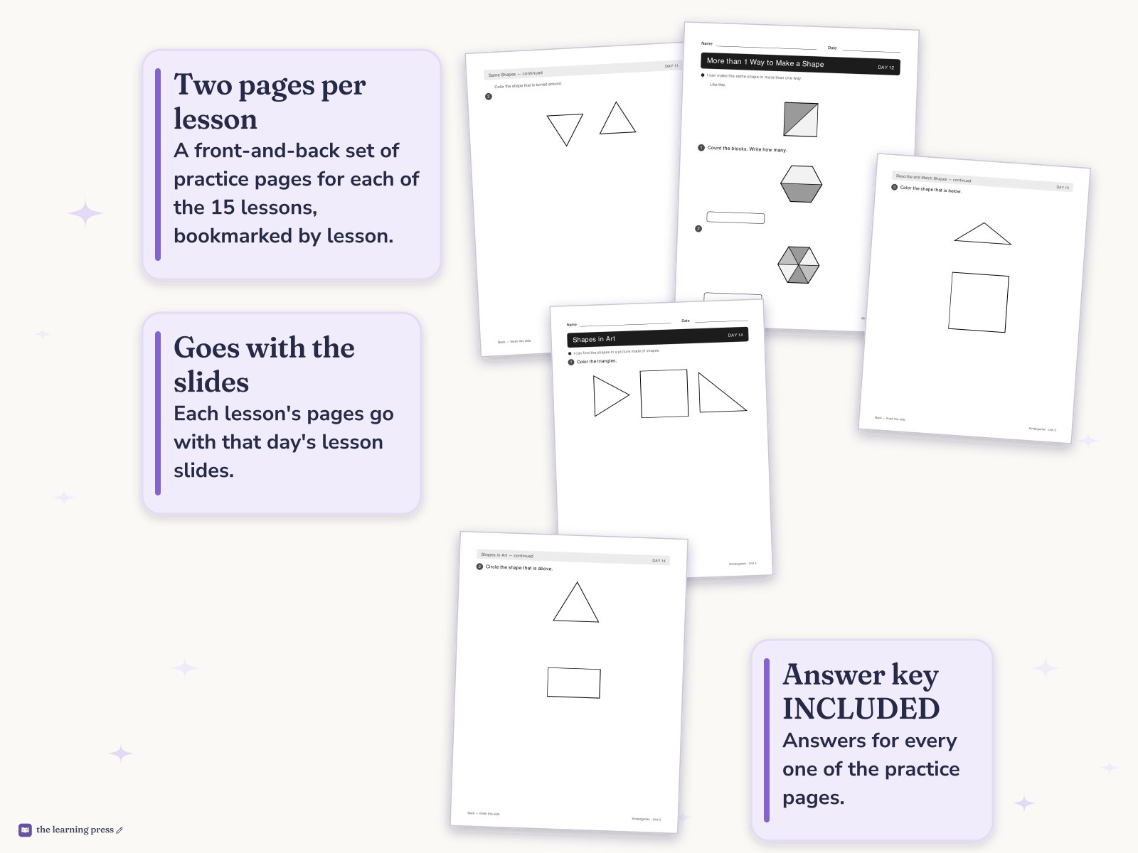 Preview page 4 of Illustrative Math (IM®) Aligned Kindergarten Unit 3 Worksheets: Flat Shapes All Around Us