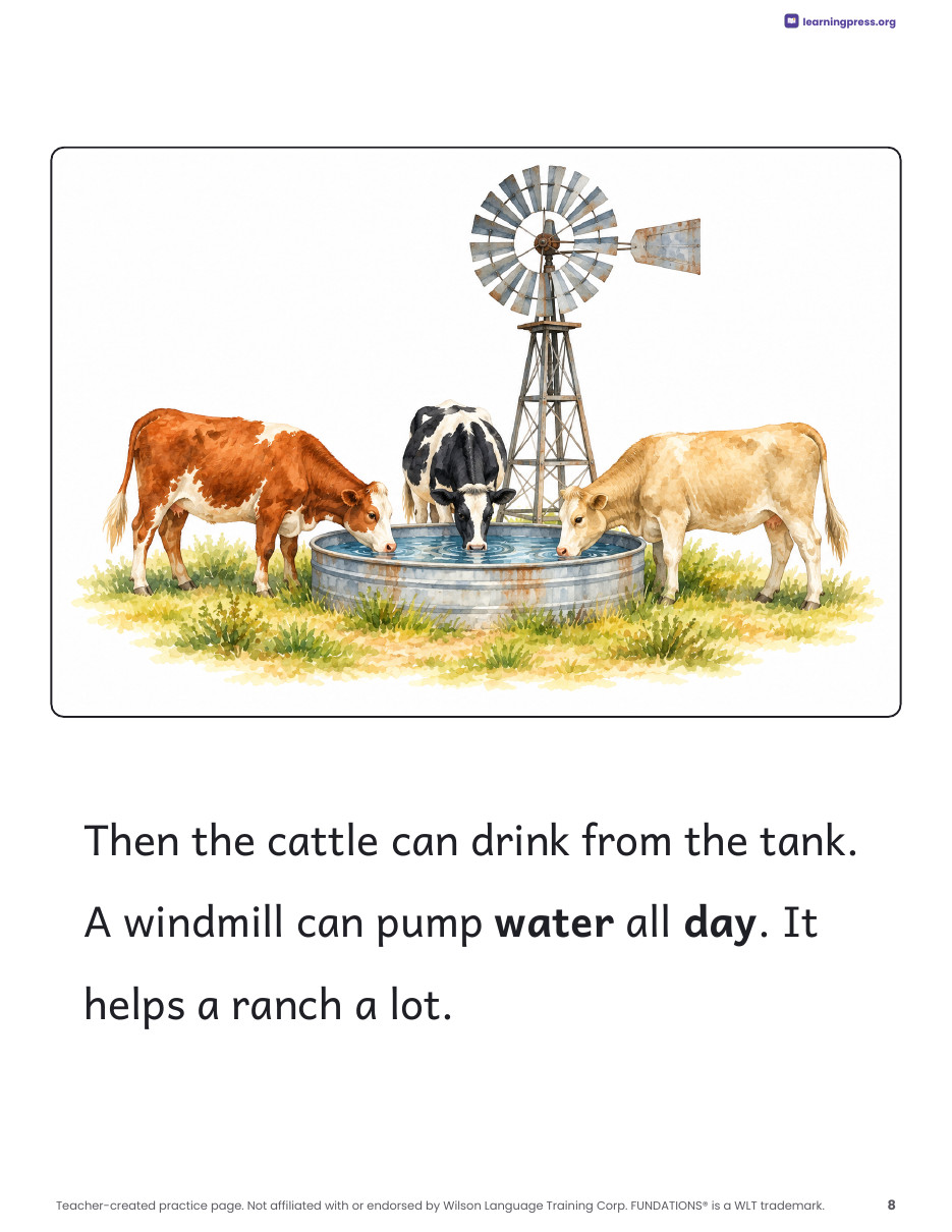 Preview page 2 of Fundations®-Aligned Decodable Nonfiction Book · Level 1 Unit 14: Windmills
