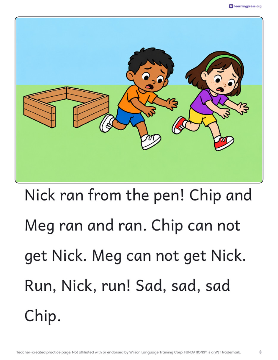 Preview page 4 of Fundations®-Aligned Decodable Reader · Level K Unit 5