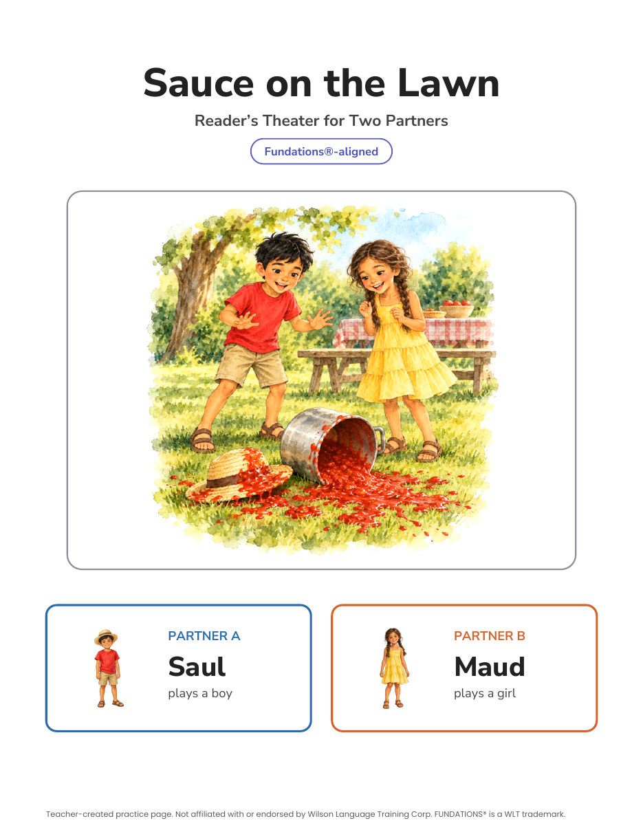Preview page 4 of Fundations-Aligned Partner Reader's Theater · Level 2 Unit 16