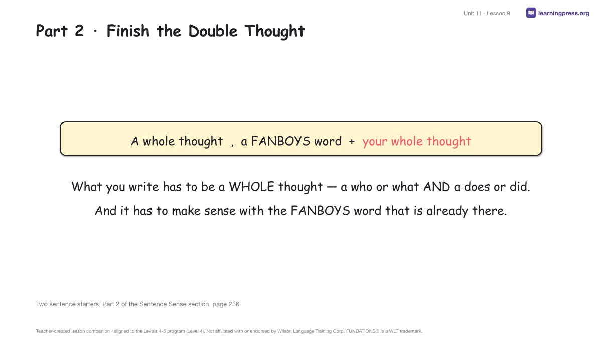 Preview page 4 of Fundations Level 4 Unit 11 Lesson Slides
