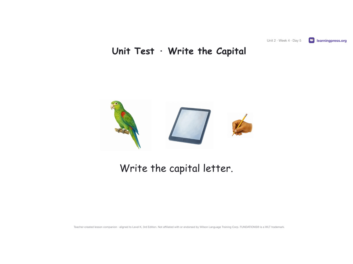 Preview page 4 of Fundations Level K Unit 2 Lesson Slides – 3rd Edition Aligned