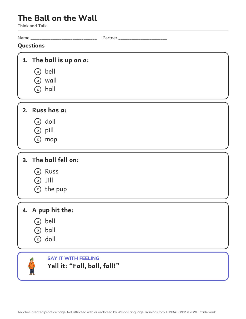 Preview page 3 of Fundations-Aligned Partner Reader's Theater · Level 1 Unit 4