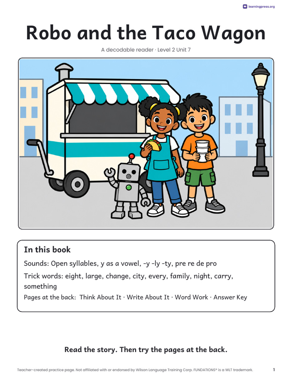 Preview page 2 of Fundations®-Aligned Decodable Reader · Level 2 Unit 7