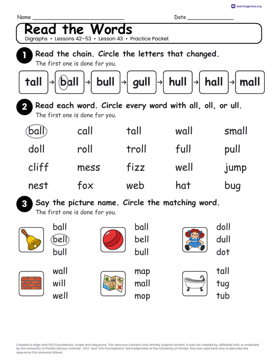 Preview page 4 of Digraphs Unit Bundle · Lessons 42–53