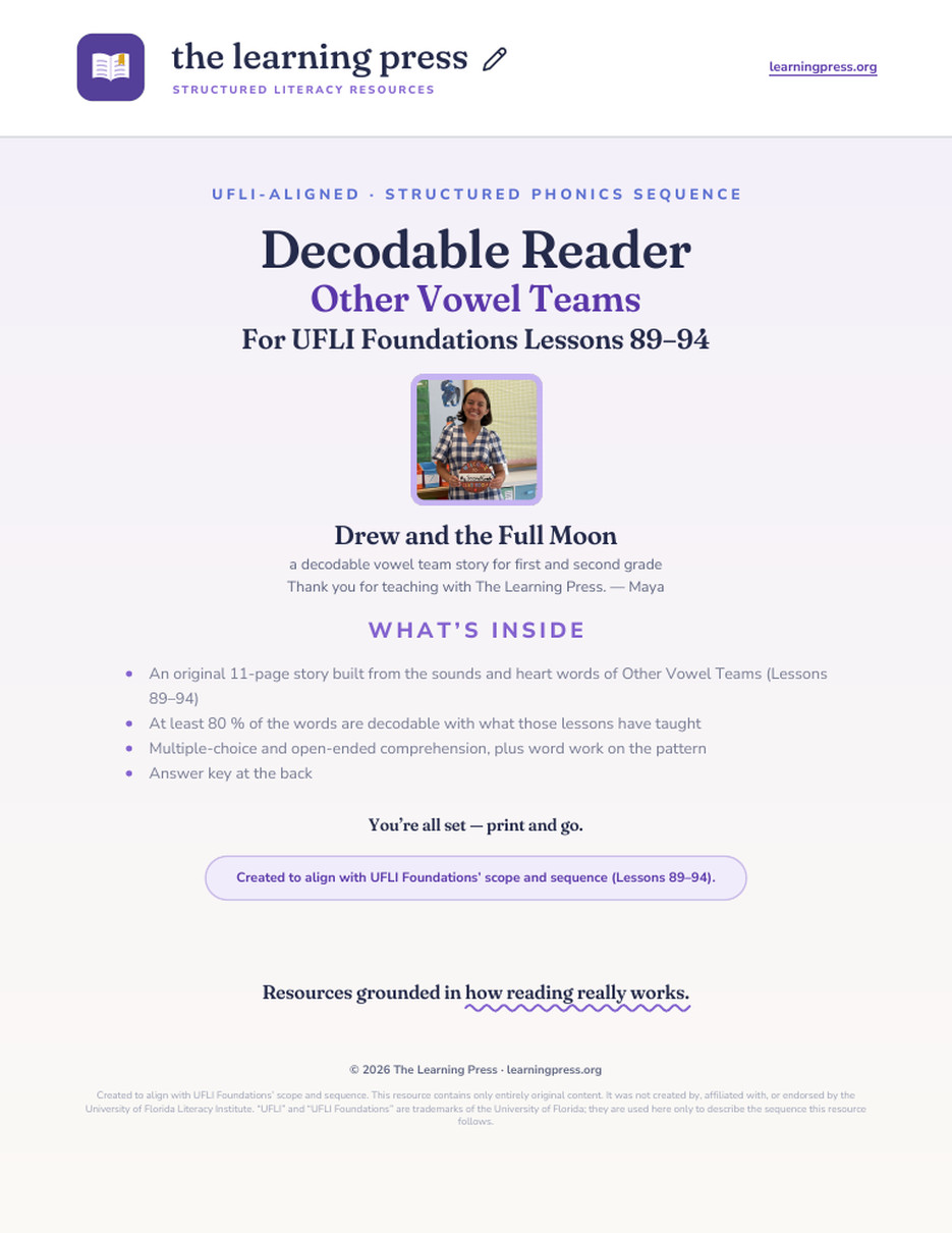 Preview page 1 of UFLI-Aligned Decodable Reader · Lessons 89–94