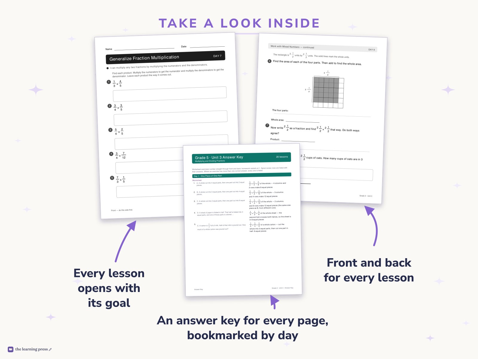 Preview page 2 of Illustrative Math (IM®) Aligned 5th Grade Unit 3 Worksheets: Multiplying and Dividing Fractions