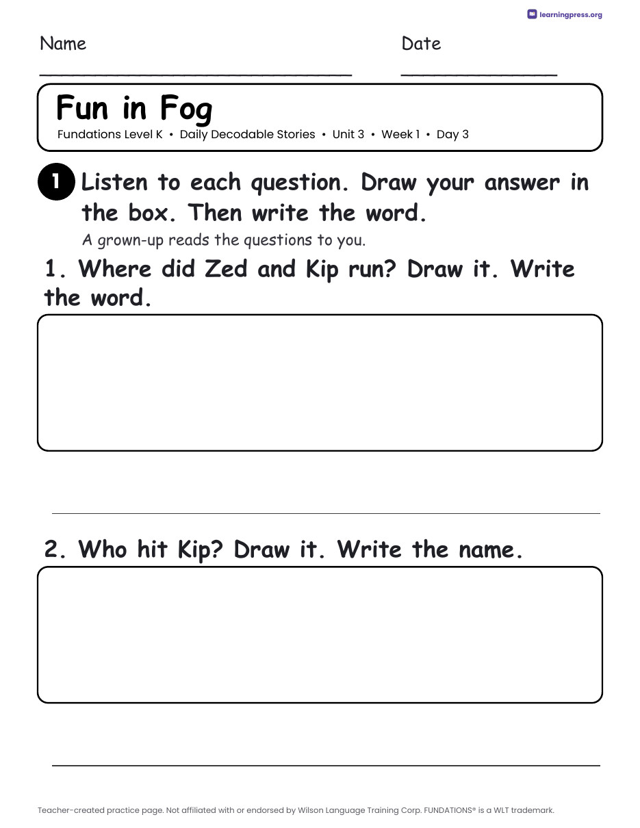Preview page 4 of Fundations®-Aligned Kindergarten Complete Bundle + Daily Decodable Stories