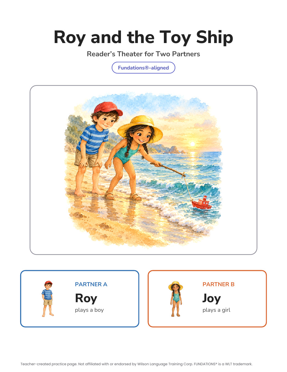 Preview page 1 of Fundations-Aligned Partner Reader's Theater · Level 2 Unit 12