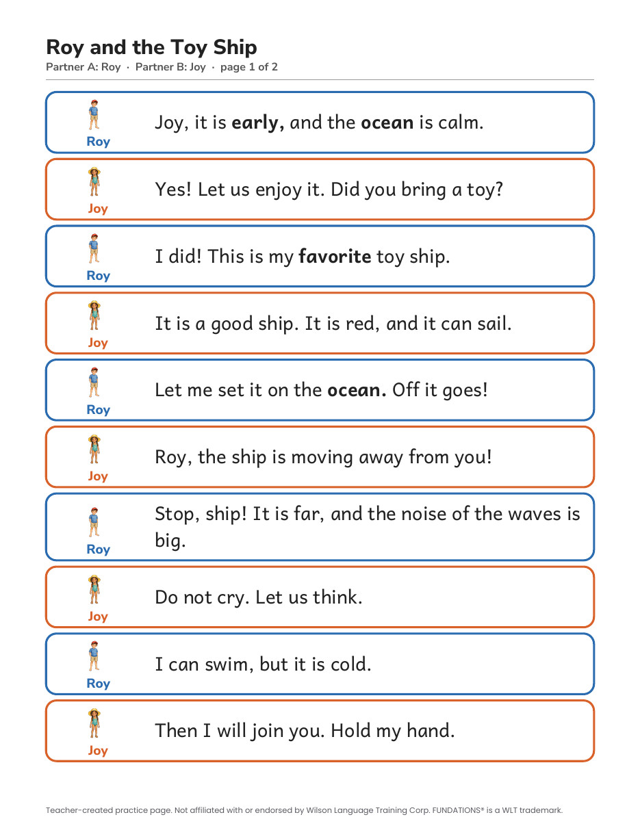 Preview page 2 of Fundations-Aligned Partner Reader's Theater · Level 2 Unit 12