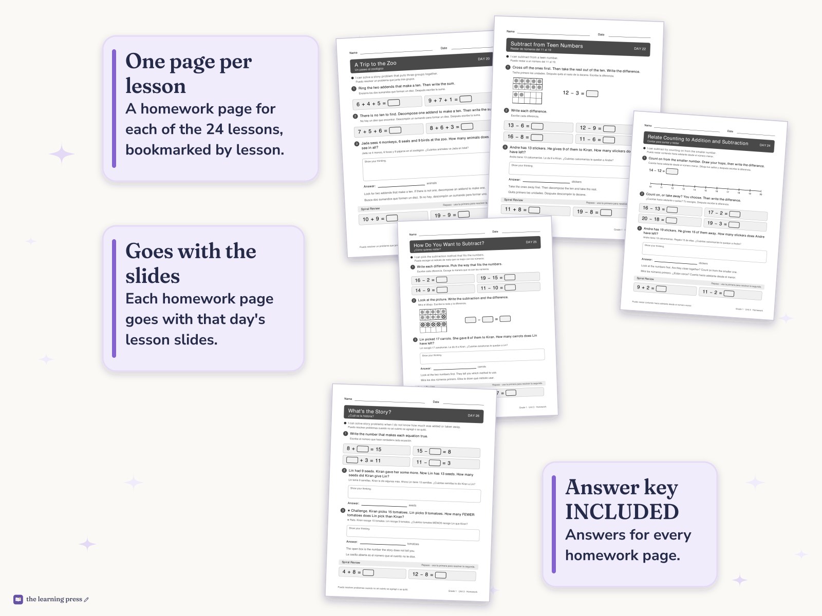 Preview page 4 of Illustrative Math (IM®) Aligned 1st Grade Unit 3 Homework: Adding and Subtracting Within 20