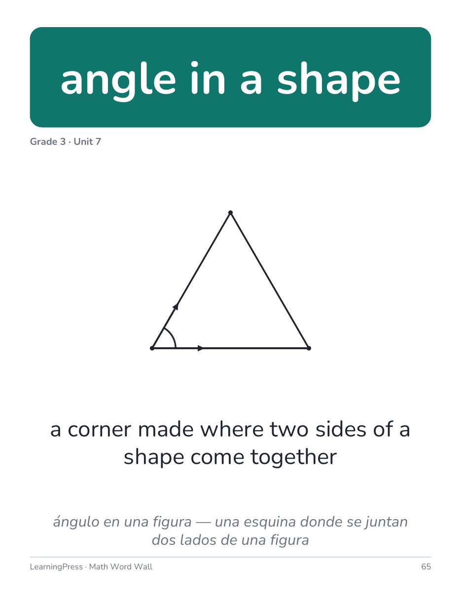 Preview page 4 of Illustrative Math (IM®) Aligned 3rd Grade Math Word Wall (English & Spanish)