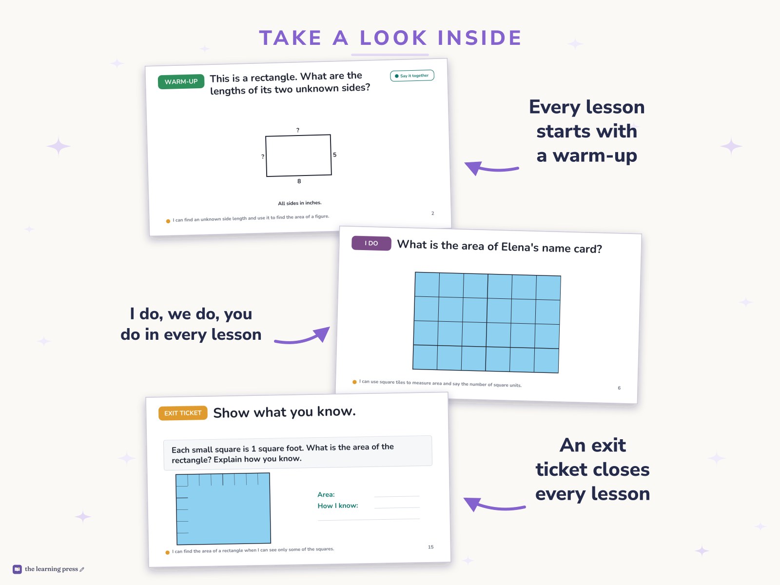 Preview page 2 of Illustrative Math (IM®) Aligned 3rd Grade Unit 2 Bundle: Area and Multiplication