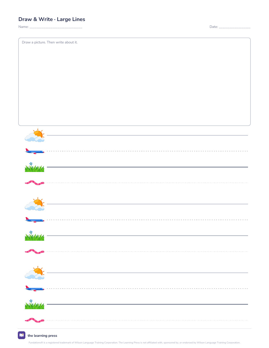 Preview page 1 of Fundations Aligned Writing Paper + Unit Test Paper Bundle · Picture Lines