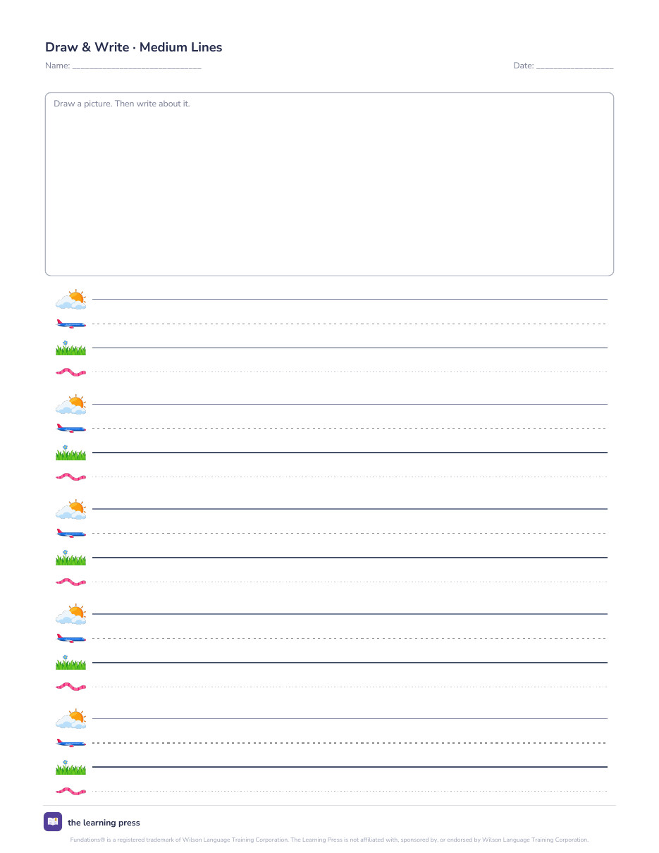 Preview page 2 of Fundations Aligned Writing Paper + Unit Test Paper Bundle · Picture Lines
