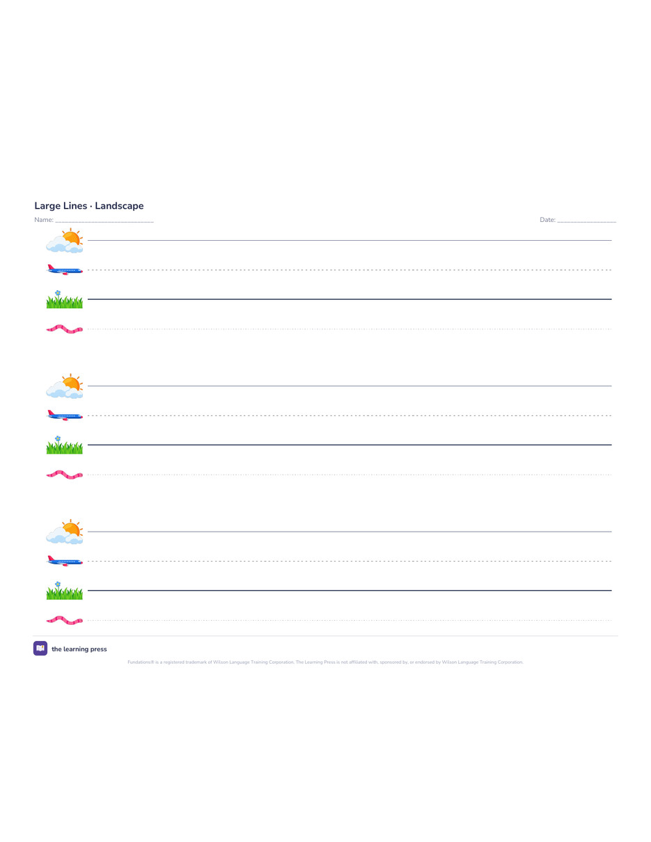 Preview page 3 of Fundations Aligned Writing Paper + Unit Test Paper Bundle · Picture Lines