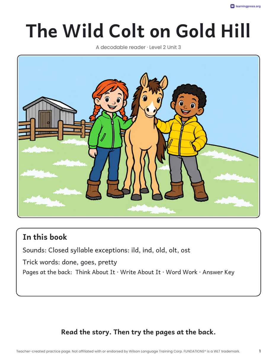 Preview page 2 of Fundations®-Aligned Decodable Reader · Level 2 Unit 3