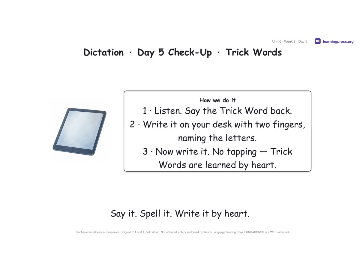 Preview page 3 of Fundations Level 1 Unit 6 Lesson Slides – 3rd Edition Aligned